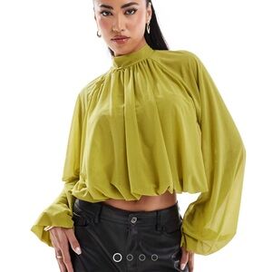 Elegant Olive Green Women's Blouse